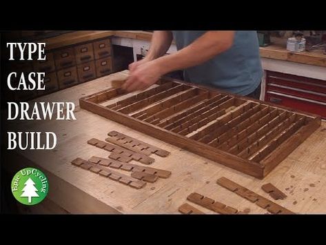 Making a Type Case Letterpress Drawer out of SCRAP WOOD. - YouTube Diy Letter Press, Letterpress Drawer Art, Diy Letterpress Drawer, Letterpress Cabinet, Vintage Letter Press Drawer, Letterpress Drawer, Printers Tray, Drawer Design, Type Setting