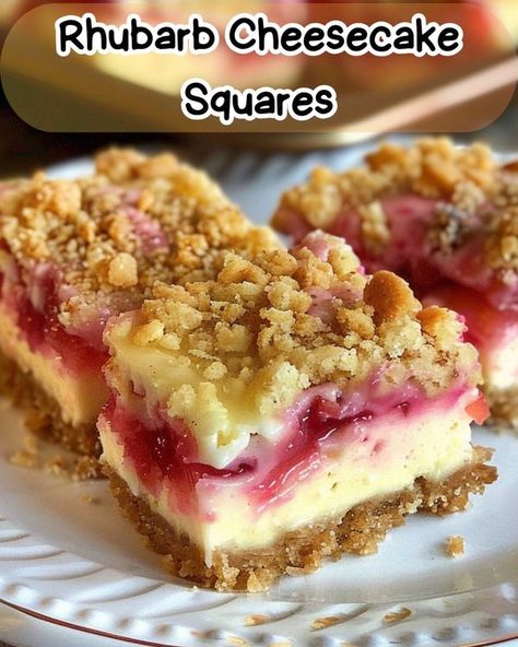 Rhubarb Cheesecake Pie, Strawberry Rhubarb Cheesecake Recipes, Strawberry Rhubarb Squares, Rhubarb Curd Recipe, Strawberry Rhubarb Cheesecake Bars, Rhubarb Cheesecake Recipes, Rhubarb Cheesecake Squares, Rhubarb Cheesecake Bars, Rhubarb Ideas