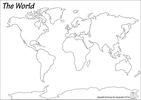 Oceans Worksheet, World Map Sketch, Map Of Continents, World Outline, Free Printable World Map, Blank World Map, World Map Outline, World Map Continents, World Map With Countries