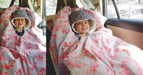 Diy Carseat Poncho, Diy Car Seat Poncho, Car Seat Blanket Diy, Carseat Poncho Pattern, Car Seat Poncho Tutorial, Car Seat Jacket, Poncho Diy, Carseat Poncho, Puffy Winter Jacket