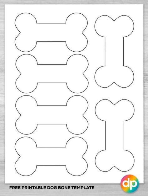 Dog Bone Pattern Free, Paw Print Template Free Printable, Dog Crafts Preschool, Dog Bone Template, Bone Template, Paw Template, Pet Study, Puppy Pals, Crafts At Home