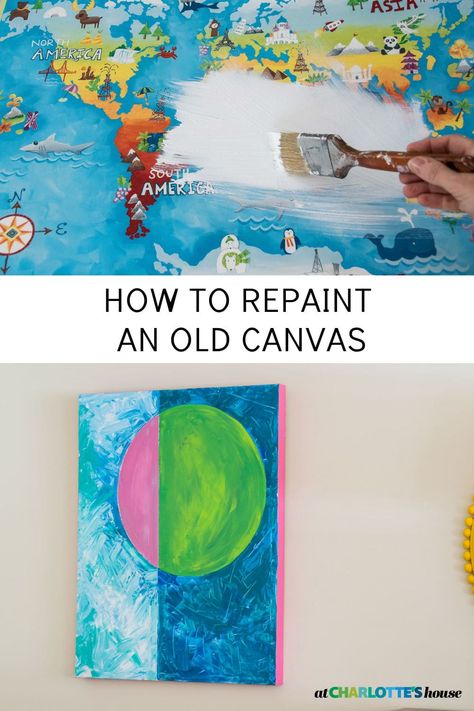 Repainting Canvas Diy, Repainting Canvas Art Thrift Stores, Painting Over Canvas Art Thrift Stores, Painting Over Thrift Store Art, Repaint Canvas Diy Wall Art, Repainting Canvas, Repaint Canvas, Modern Textured Art, Thrift Store Makeover