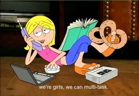 We're girls, we can multi-task Lizzie Mcguire Movie, Lizzie Mcguire, Old Disney, Hilary Duff, Game Boy, 90s Kids, Alter Ego, Infp, The Duff