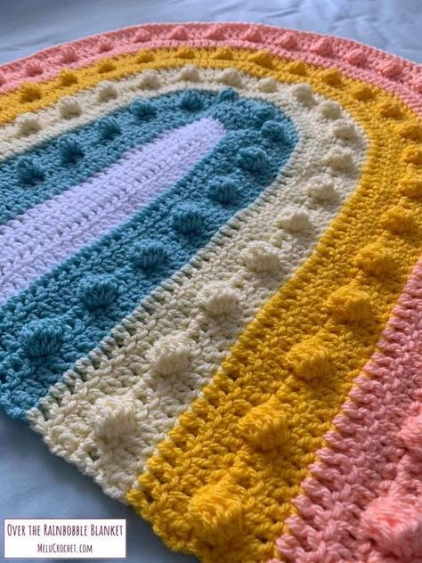 Rainbow Crochet Blanket Pattern, Crochet Baby Afghan, Crochet Blanket Rainbow, Fox Baby Blanket, Baby Afghan Crochet Patterns, Crochet Stitches Guide, Rainbow Blanket, Modern Crochet Patterns, Baby Afghan