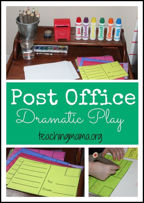 Post Office Dramatic Play Post Office Dramatic Play Free Printable, Post Office Dramatic Play, Dramatic Play Activities, Office Dramatic Play, Dramatic Play Themes, Community Helpers Unit, Teaching Mama, Purposeful Play, Writing Materials