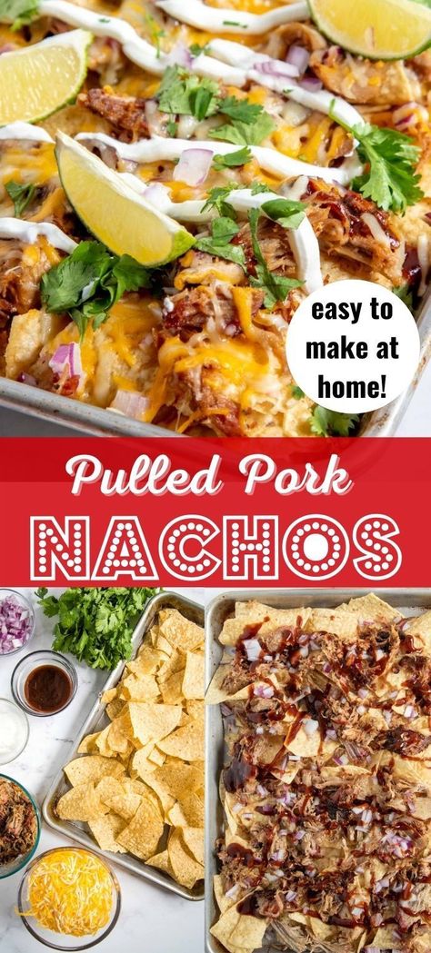 Pulled Pork Appetizer Ideas, Pulled Pork Nachos Recipe, Bbq Appetizers, Bacon Dishes, Pulled Pork Nachos, Pork Nachos, Easy To Make Appetizers, Pork Bacon, Dish Ideas