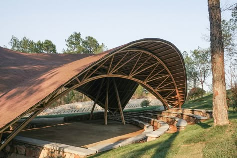 Tongji University, Bamboo Pavilion, Garden Site, Yoga Ideas, Spaces Architecture, Events Place, Bamboo Structure, Pavilion Architecture, Adventure Camp