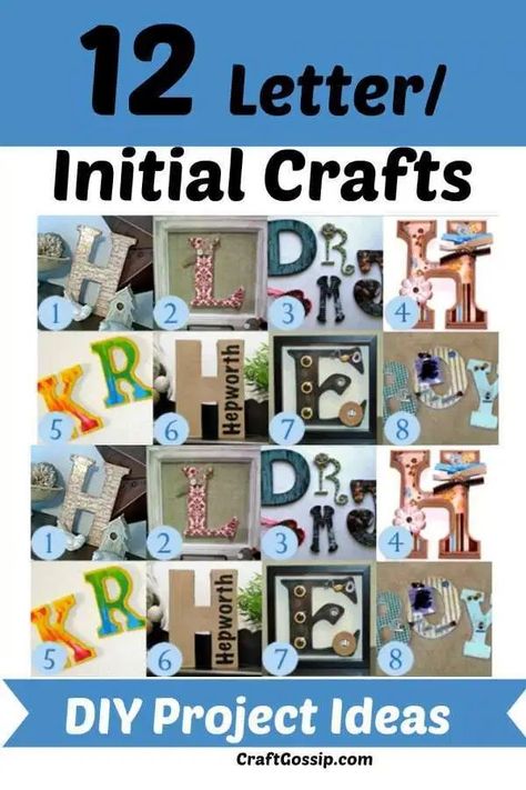 12 Fun Letter Initial Craft Projects – Home and Garden Diy Letter Decor Initials, Diy Letter Decor, Diy Monogram Letters, Initial Crafts, Decoupage Letters, Tie Dye Wall, Initial Wall Decor, Framed Initials, Letters Diy