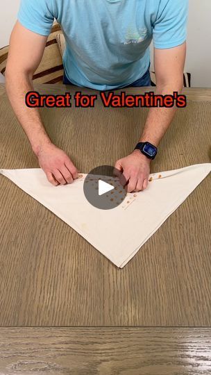 Valentine Napkin Folding Ideas, Valentine Napkin Folding, Heart Folded Napkin, Rose Napkin Fold Tutorials, Folding Napkins For Valentines Day, Napkins Folding, Folding Napkins, Easy Napkin Folding, Decorating Rooms