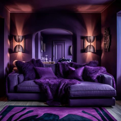 Jewel Living Room, Magic Living Room, Dark Purple Room, Royal Chambers, Living Room Purple, Purple Bedroom Ideas, Autumn Purple, Purple Room, Purple World