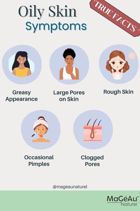 Oily Skin can be caused by many reasons, but how to know that you have oily skin. Here are some of the symptoms that'll help you understand easily. #skincare #oilyskin #skincareroutine #mageaunaturel Skin Symptoms, Skin Facts, Large Pores, Rough Skin, Skin Care Recipes, Daily Skin Care, True Facts, Skin Problems, Getting To Know You