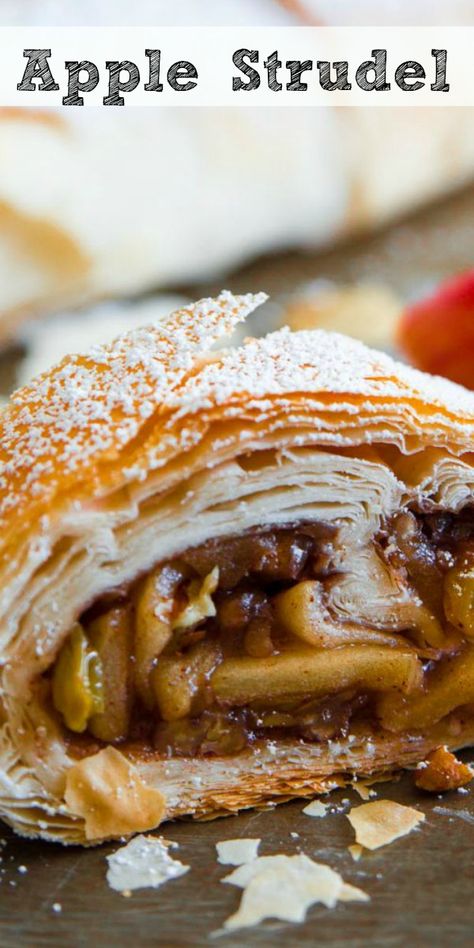 Streudel Recipe, Philo Dough, Apple Strudel Recipe, Easy Impressive Dessert, Phyllo Dough Recipes, Phyllo Recipes, Strudel Recipes, Apple Streusel, Apple Strudel