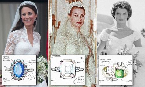 World's most iconic engagement rings from Jackie Kennedy to Grace Kelly Famous Engagement Rings, Royal Engagement Rings, Prins William, The Royal Wedding, The Dazzling, Catherine Elizabeth Middleton, Engagement Celebration, Celebrity Engagement Rings, Best Engagement Rings