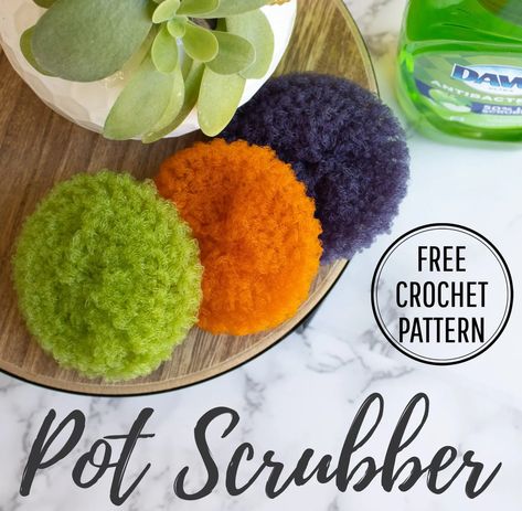 Crochet Pot Scrubbers, Scrubby Yarn Patterns, Scrubby Yarn Crochet Patterns, Crochet Dish Scrubber, Scrubby Yarn Crochet, Scrubbies Crochet Pattern, Crochet Washcloth Pattern, Scrubby Yarn, Crochet Scrubbies