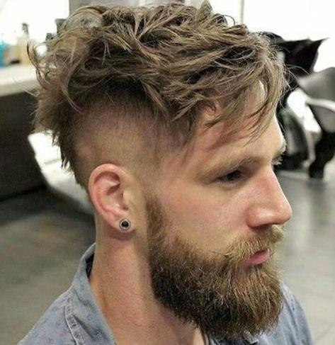 Burst Fade Plus Long Messy Hair Easy Messy Hairstyles, Mens Messy Hairstyles, Haircut Names For Men, Mens Hairstyles Thick Hair, Ginger Beard, Beard Hairstyle, Side Hairstyles, Short Hair Undercut, Long Beards