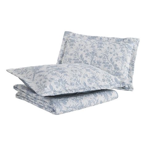 King Size Quilt Sets, Blue Bedding Sets, Laura Ashley Home, Cotton Quilt Set, Reversible Bedding, Chic Quilts, Floral Toile, Ashley Home, King Size Quilt