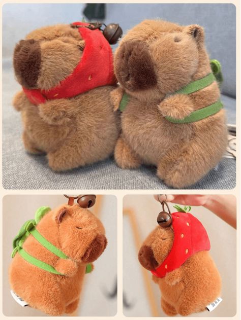 1pc Creative Capybara Plush Pendant For Party Gift, Lovely Cartoon Animal Keychain For Couples, Cute Doll Souvenir Multicolor    Flannelette     Home Decor, size features are:Bust: ,Length: ,Sleeve Length: Keychain For Couples, Cartoon Capybara, Capybara Plush, Animal Keychain, Doll Keychain, Cute Stuff, Keychain Cute, Cute Keychain, Couple Cartoon