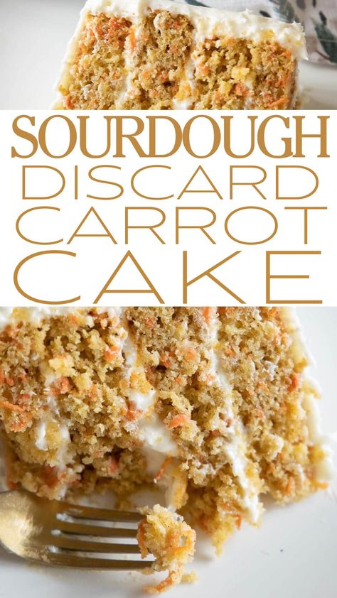 Sourdough Carrot Cake Recipe, Discard Desserts, Sweet Sourdough Bread Recipe, Sourdough Carrot Cake, Sourdough Cake, Perfect Carrot Cake, Homemade Sourdough Bread Recipes, Recipe Using Sourdough Starter, Brunch Dessert