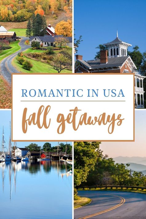 romantic fall weekend getaways Romantic Getaways In The Us, Fall Weekend Getaway, Best Places To Vacation, Fall Getaways, Romantic Weekend Getaways, Romantic City, Couple Getaway, Romantic Vacations, Romantic Weekend