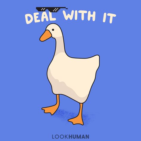 meme sunglasses deal with it attitude goose so what untitled goose game goose game rude goose Funny Games Movie, Deal With It Sunglasses, Pixel Sunglasses, Goose Drawing, Duck Memes, Duck Cute, Video Game Logic, Funny Instagram Memes, Goose Game