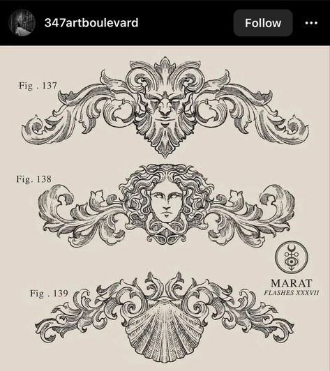 Ornate Tattoo, Baroque Tattoo, Victorian Tattoo, Filigree Tattoo, Medieval Tattoo, Art Baroque, Baroque Ornament, Ornament Drawing, Tattoo Project