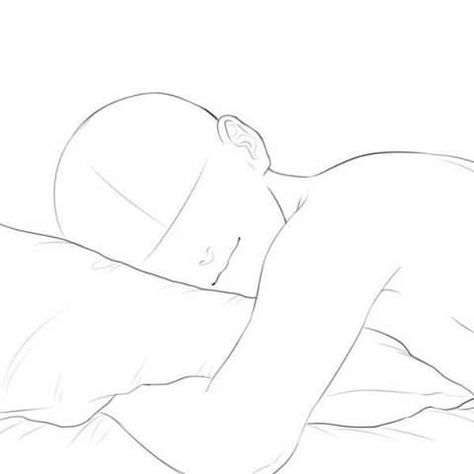 Drawing Poses Sleeping, Poses Sleeping, Drawing Poses Reference, Sleeping Drawing, Drawing Body Poses, Sketch Poses, 얼굴 그리기, Best Drawing, Body Reference Drawing