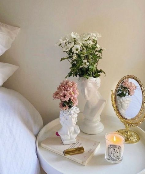 Vase, Mirror, Bedroom, Flowers, White