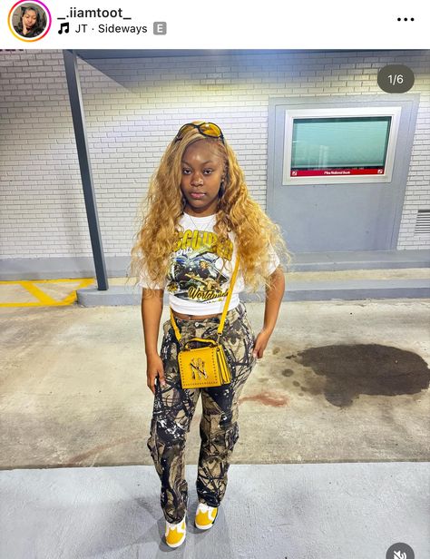 Jordan 6 Outfit Woman, Jordan 6 Outfit, Bday Fits, Throwing Fits, School Fit, Yellow Fits, Cool Braid Hairstyles, Cool Braids, Jordan 7