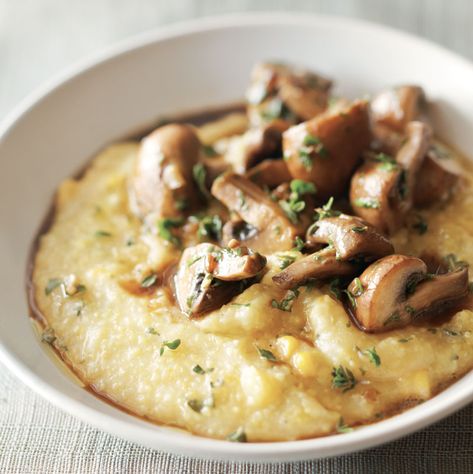 Slow Cooker Polenta With Mushrooms Polenta With Mushrooms, Mushroom Polenta, Polenta Recipes, Idee Pasto Sano, Cereal Recipes, Polenta, Cooker Recipes, Slow Cooker Recipes, Pot Recipes