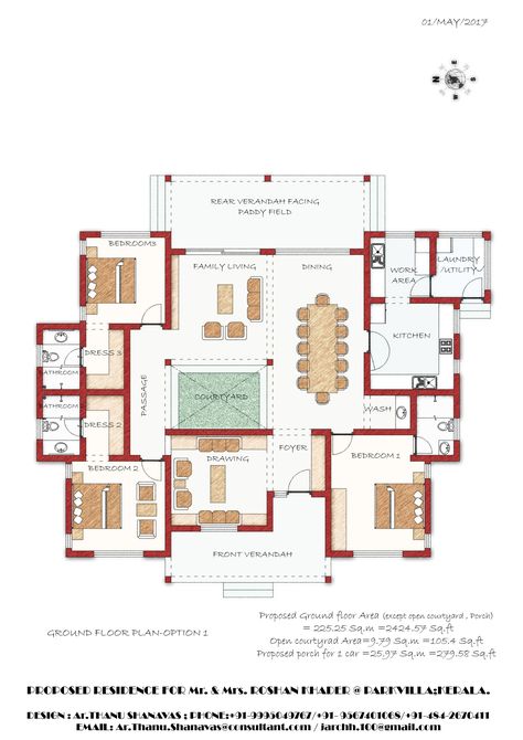 Indian Verandah Ideas, Wada Style Architecture, Kerala Traditional House Plan, Sitout Designs Kerala, Kerala House Sitout Design, Kerala Architecture Traditional, Center Courtyard House Plans, Traditional House Plans Kerala, Kerala Style House Plan