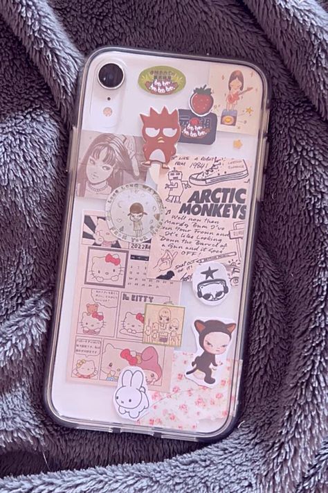 iPhone XR Case Coquette Phone Case Diy, Coquette Phone Case Stickers, Arctic Monkeys Phone Case, Phone Case Hello Kitty, Sanrio Phone Case, Minimal Stickers, Sanrio Phone, Phone Addict, Y2k Collage