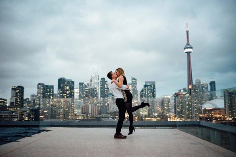 Surprise Toronto Proposal Photography ... Niagara Falls Trip, Proposal Spots, Thompson Hotel, Hotel Rooftop, Olive Photography, Groom Reaction, Toronto Skyline, Surprise Engagement, Ny Trip