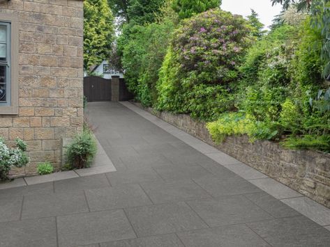 Driveway Pavers, Block Paving Slabs, Large Driveway Tiles & Finishes | Marshalls Driveway Tiles, Driveway Paving Stones, Concrete Block Paving, Driveway Materials, Outdoor Tile Patio, Block Paving Driveway, Driveway Blocks, Permeable Driveway, Driveway Pavers