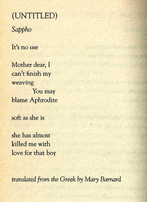 sappho Sapphic Poems, Sappho Quotes, Sappho Poetry, Poem Tattoo, Cowboy Tattoo, Mother Dearest, Langston Hughes, Falling In Love Quotes, Writing Poetry