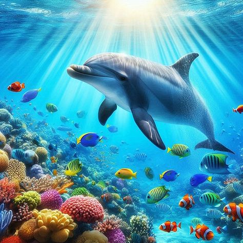 Dolphin Images, Marine World, Dolphin Art, Fav Products, Batman Pictures, Cats Photos, Marine Art, Fish Wallpaper, Beach Wallpaper