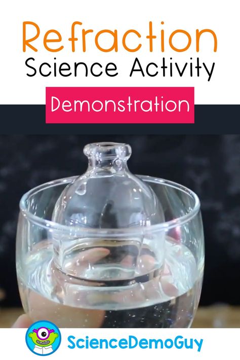 This is a great science activity that will make your kids look twice! This is a demonstration with instructions and a thorough explanation of the science concepts. It uses simple materials that are cheap and easy to find. It is very low-prep! Light Science Experiments, Science Summer Camp, Science Demonstrations, Small Glass Containers, Science Concepts, Middle School Science Classroom, Light Science, Refraction Of Light, Science Activity