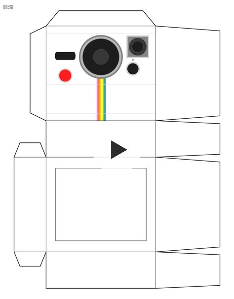 3D Printable Camera Template | Printabl! Printable Camera Template, Polaroid Crafts, Camera Template, Paper Camera, Basic Halloween Costumes, Polaroid Template, 3d Camera, Graduation Party Planning, Instant Photography