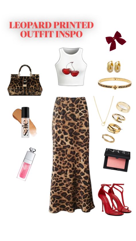 This outfit is giving 2024 fall vibes , wearing luxury clothes and jewellery such as cartier, dolce&gabbana. Chery combination with this leopard printed skirt plays a key role in this outfit, gives the neutral colors which are the best for your outfit every season. Also the skincare routine is important in cold days to keep our skin healthy and shiny Leopard Outfit Ideas, Inspiration Outfit Ideas, Leopard Outfit, Leopard Print Outfits, Leopard Outfits, Leopard Print Skirt, Luxury Clothes, Printed Skirt, Casual Chic Outfit