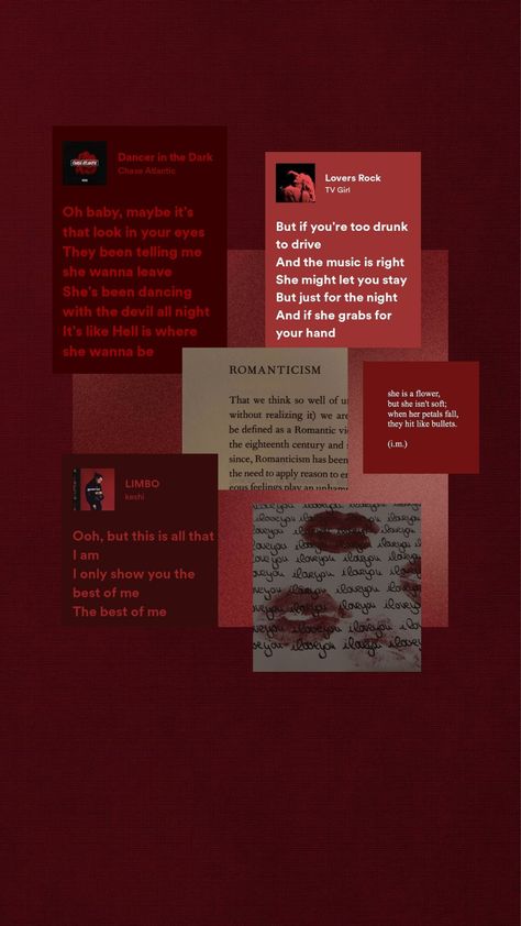 Red wallpaper lyrics romantic lipstick Keshi Limbo, Dark Red Lyrics, Red Song Lyrics, Lyrics Romantic, Red Song, Poetry Wallpaper, Dancer In The Dark, Phone Widgets, Wallpaper Lyrics