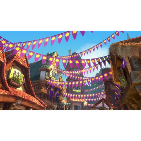 Tangled Village, Tangled Screencaps, Tangled Hoco, Tangled Prom, Rapunzel Movie, Disney Scenes, Tangled Cake, Disney Village, Tangled Movie