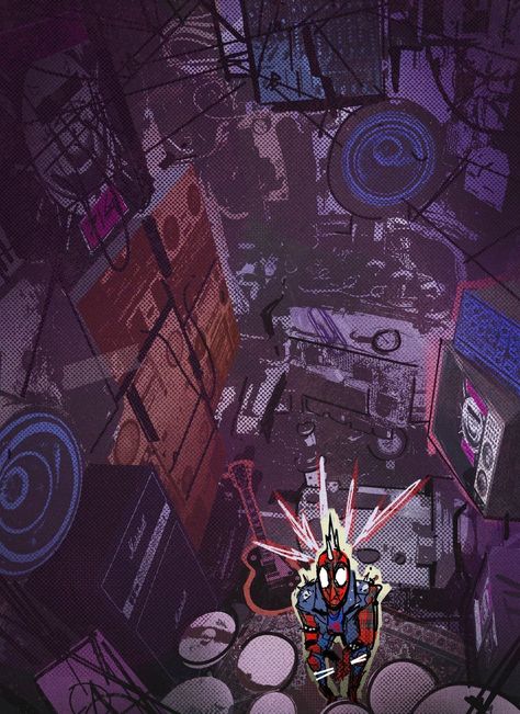 Spiderverse Official Art, Spiderverse Artstyle, Spiderverse Spiderpunk, Punk Aesthetic Wallpaper, Punk Show, All Spiderman, Across The Spider Verse, Arte Punk, Spiderman Artwork