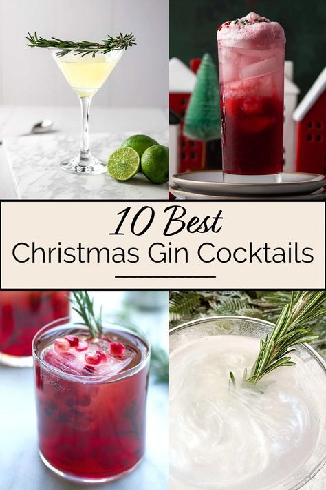 Christmas Gin Cocktails, Recipes With Gin, Weihnachtlicher Cocktail, Xmas Cocktails, Gin Drink Recipes, Holiday Cocktail Recipes, Christmas Cocktails Easy, Christmas Gin, Gin Recipes