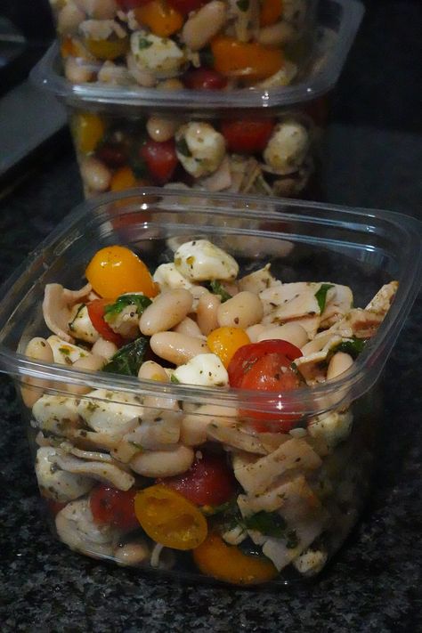 NYC Small Kitchen Meal Prep for One Nyc Small Kitchen, Meal Prep For One, Rose Pistachio, Mini Mozzarella Balls, Chicken Bowls, Deli Turkey, Northern Beans, Whats For Lunch, Chicken Bowl