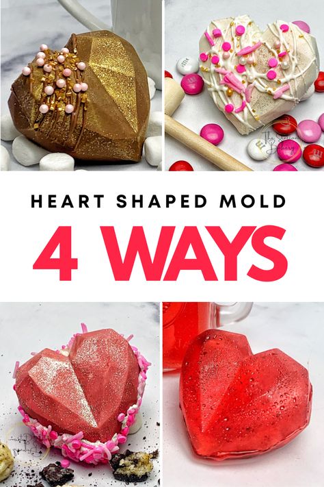 Heart Molds Silicone Ideas Chocolate, Silicone Heart Mold Ideas, Heart Shaped Silicone Mold Recipes, Chocolate Heart Mold, Heart Mold Ideas, Silicone Molds Recipes, Filled Chocolates, Valentine Sweets, Chocolate Videos