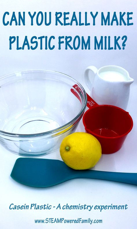 Make Plastic From Milk? You Can With Science! - chemistry experiment kids will love! Mythbusters Experiments, Cool Chemistry Experiments, Chemistry Project, Kitchen Chemistry, Kitchen Science Experiments, Chemistry For Kids, Chemistry Projects, Stem Projects For Kids, Kitchen Science