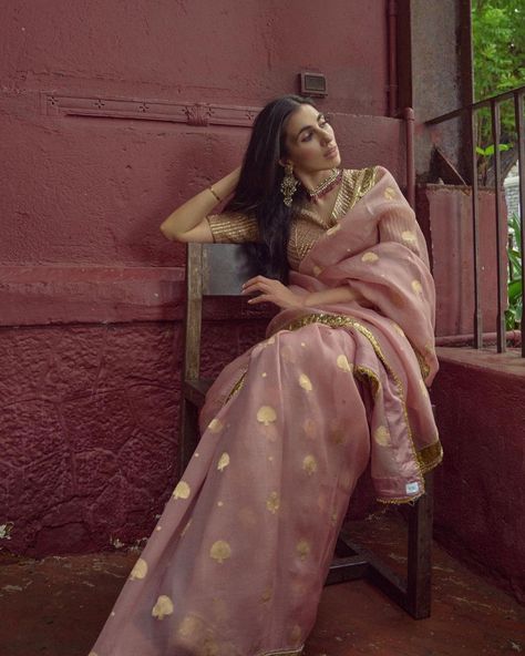 Prernastylefile X Raw mango @prernastylefile @raw_mango Jhini RawMango 2021 Im wearing a blush ‘Roopa’ organza sari featuring all over… | Instagram Raw Mango Sarees, Cotton Sharara, Organza Sari, Raw Mango, Indian Party, Pakistani Fashion Party Wear, Traditional Indian Outfits, Mango Fashion, Sharara Set