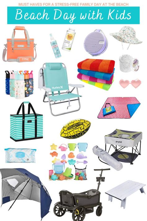 Beach Day With Kids, Beach Trip Essentials, Beach Trip Packing List, Beach Trip Packing, Summer Bag Essentials, Beach Vacation Accessories, Family Gift Guide, Trip Packing List, Beach Vacation Packing