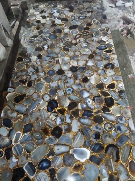 Wild Agate Stone Countertop Agate Dining Table Top, Living Room Decor Interiors Gemstone Countertops, Coffee Table Centerpiece, Kitchen Slab, Coffee Table Centerpieces, Brown Agate, Guest Table, Gemstone Art, Corner Table, Modern Coffee Table