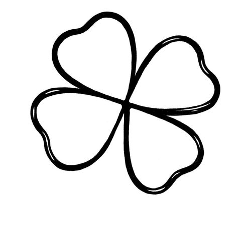 4 Leaf Clover Drawing {4 Easy Steps}! - The Graphics Fairy Clover Drawing Simple, 4 Leaf Clover Drawing, Four Leaf Clover Drawing, Clover Drawing, Wolf Designs, Hair Stenciling, Clover Tattoos, The Graphics Fairy, Drawing Lesson