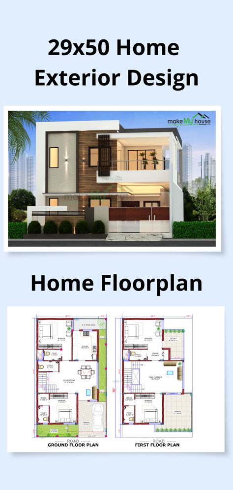 30×40 House Exterior Design, Indian House Flooring Tiles, Duplex House Design East Facing, 29×50 House Plan, 25x50 Duplex House Plans, House Design Duplex Home Plans, East Facing Villa Plans, 300 Gaj Plot Design, East Facing Front Elevation